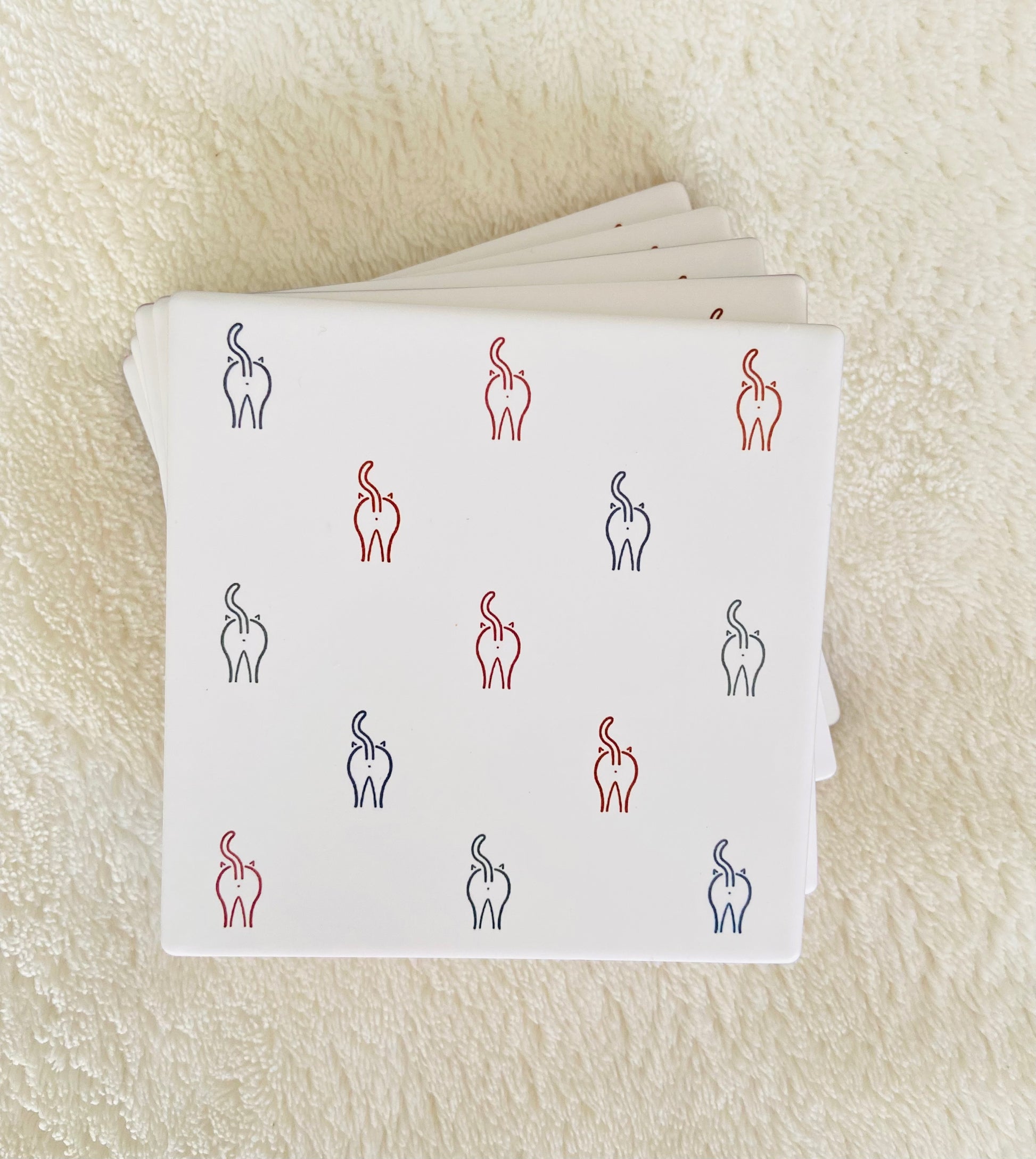 Minimalist Cat Bottom Coasters