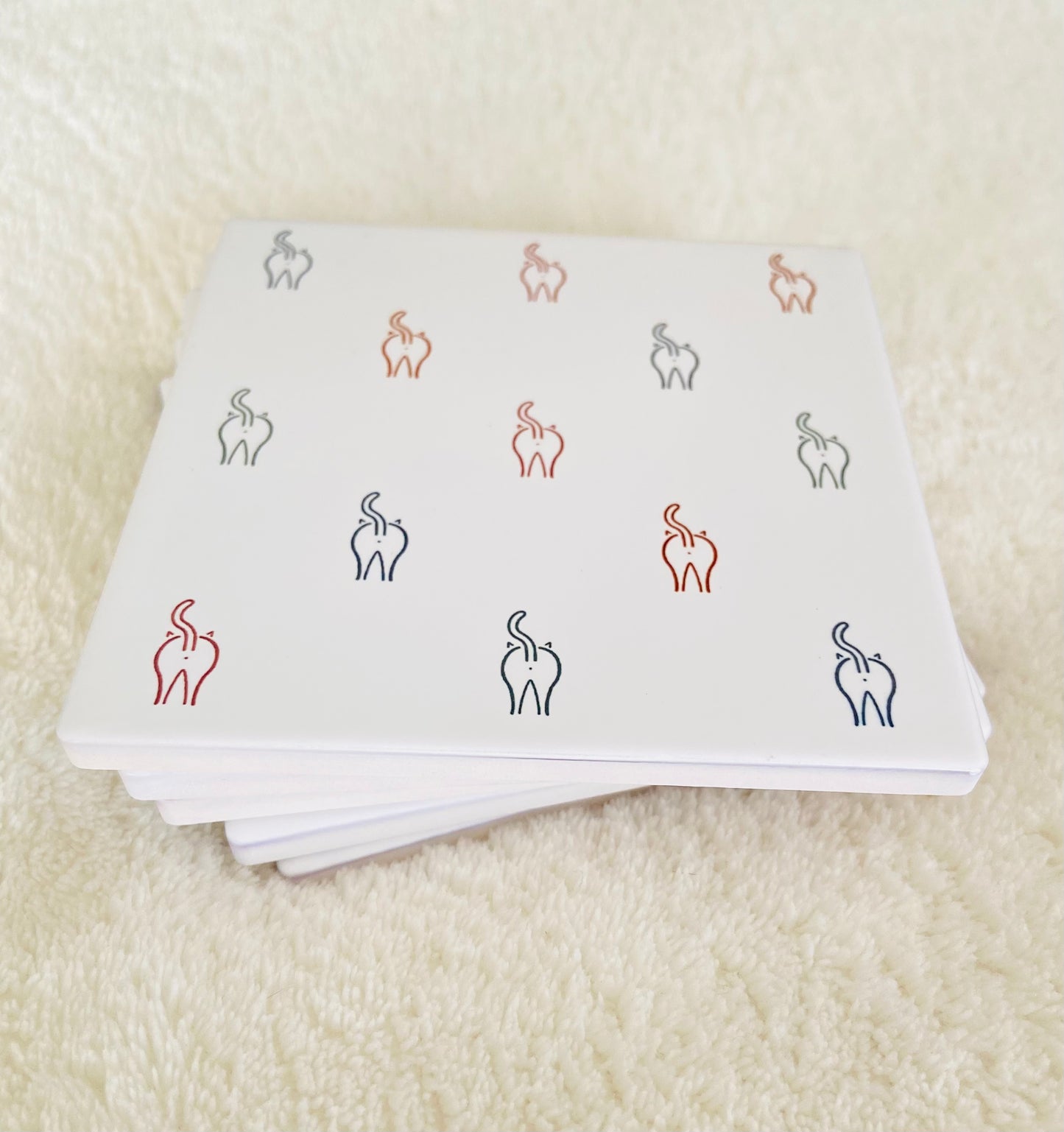 Minimalist Cat Bottom Coasters