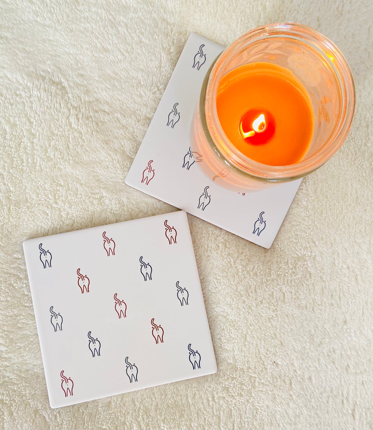 Minimalist Cat Bottom Coasters