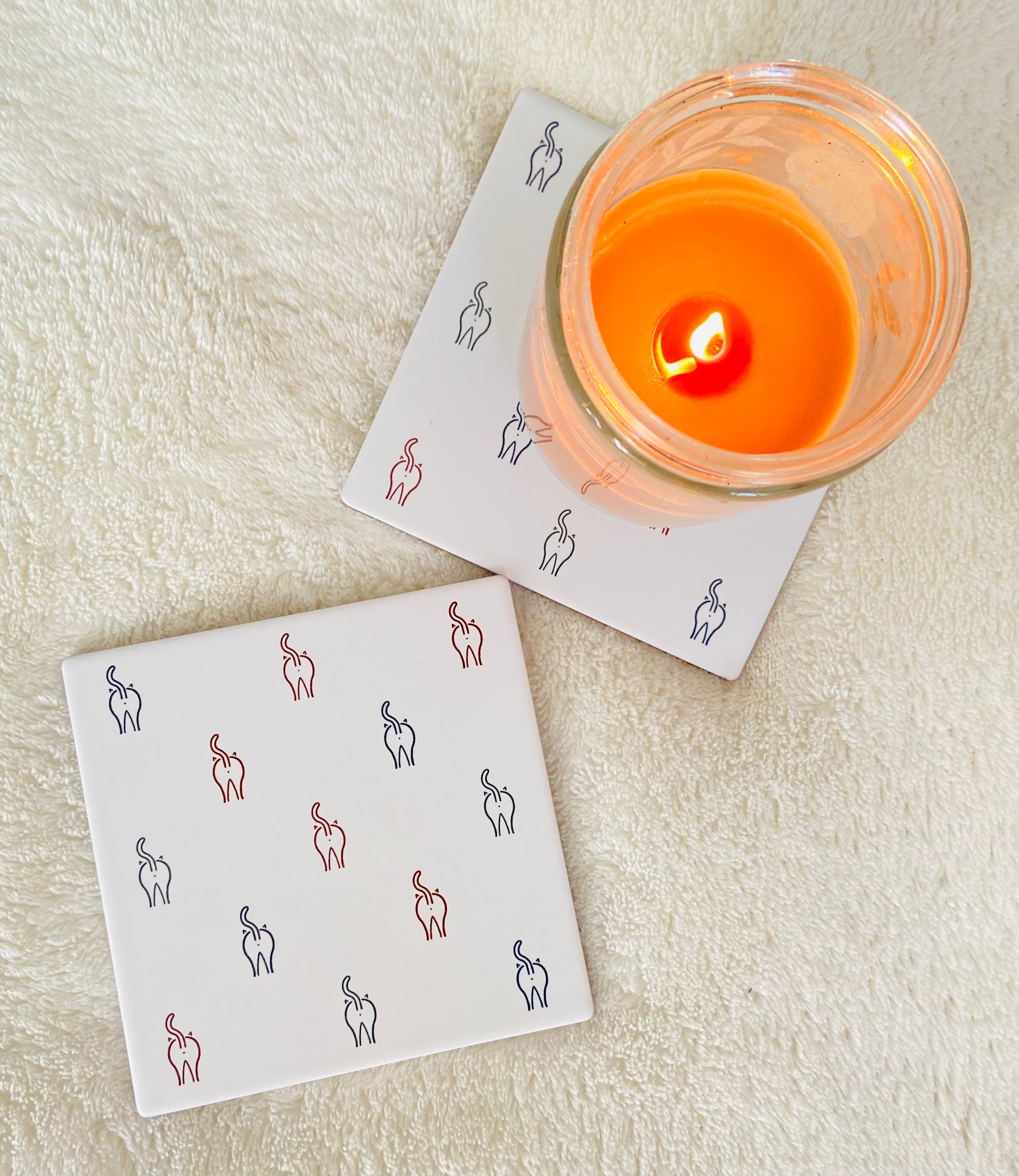 Minimalist Cat Bottom Coasters