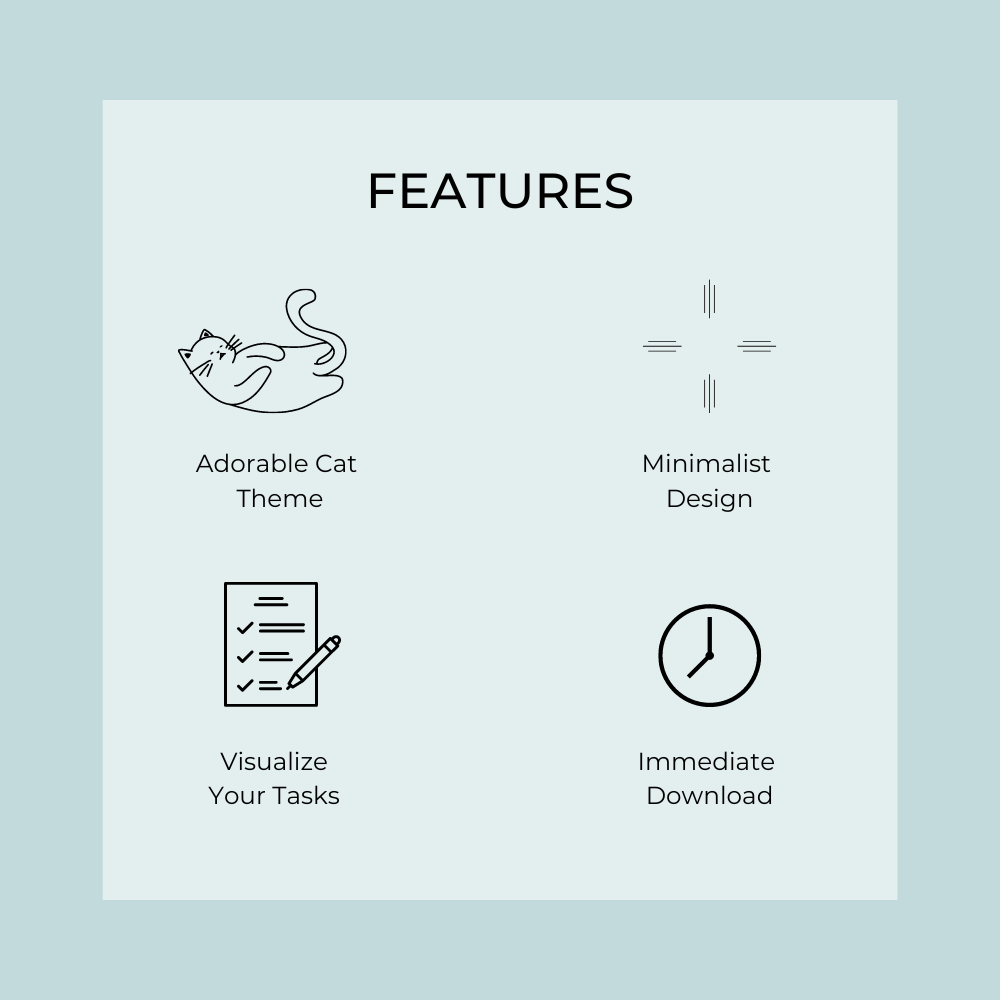 list minimalist- cat-themed digital