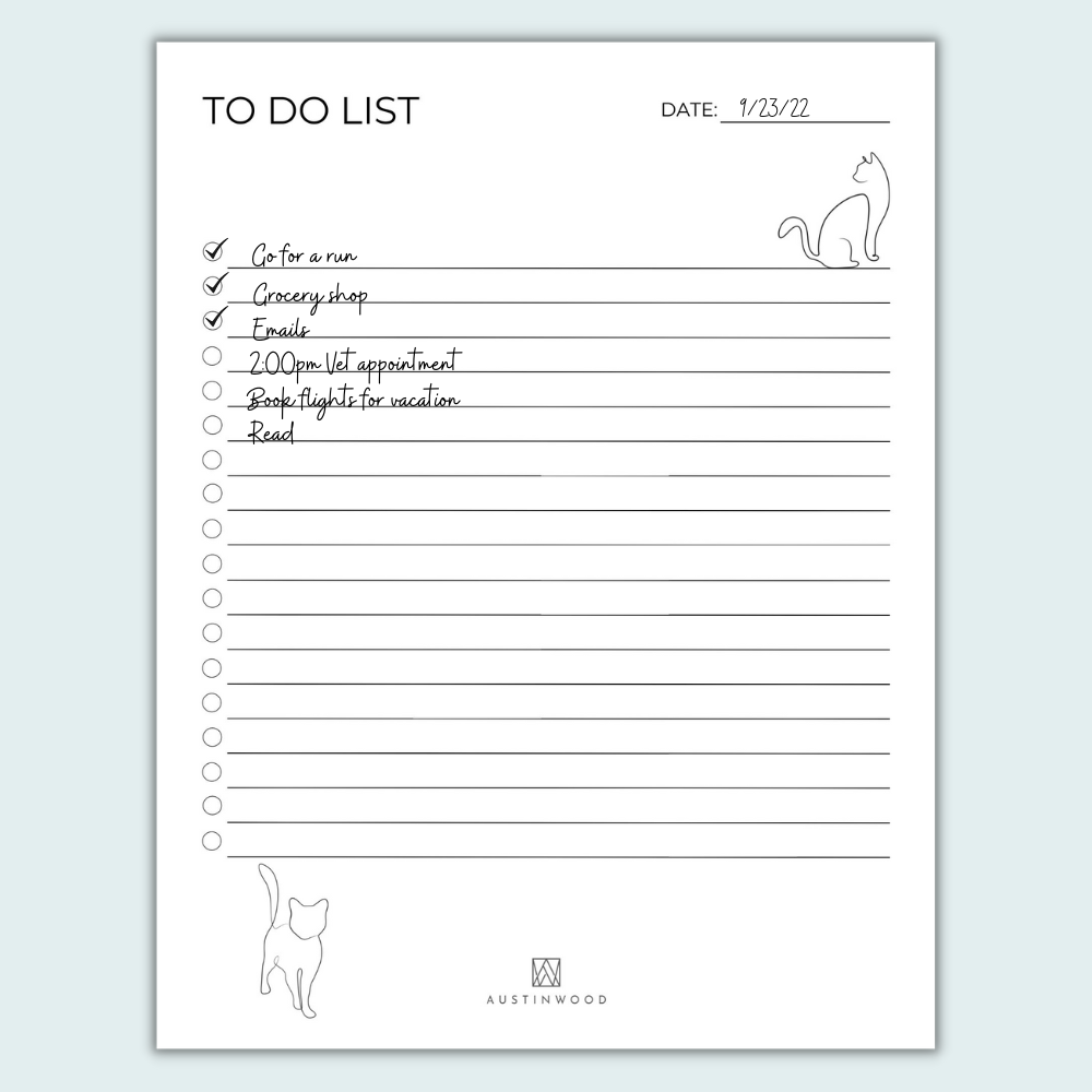 list minimalist- cat-themed digital