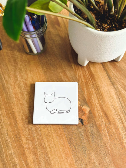 Minimalist Cat Pose Coasters