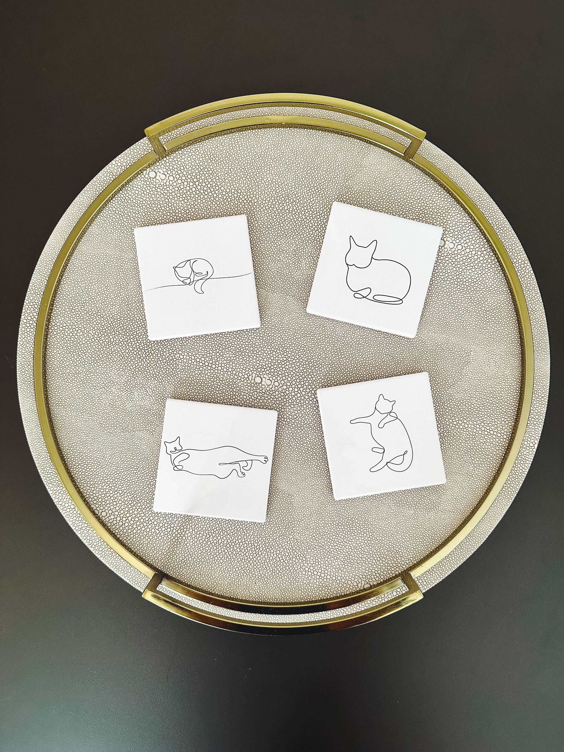 Minimalist Cat Pose Coasters