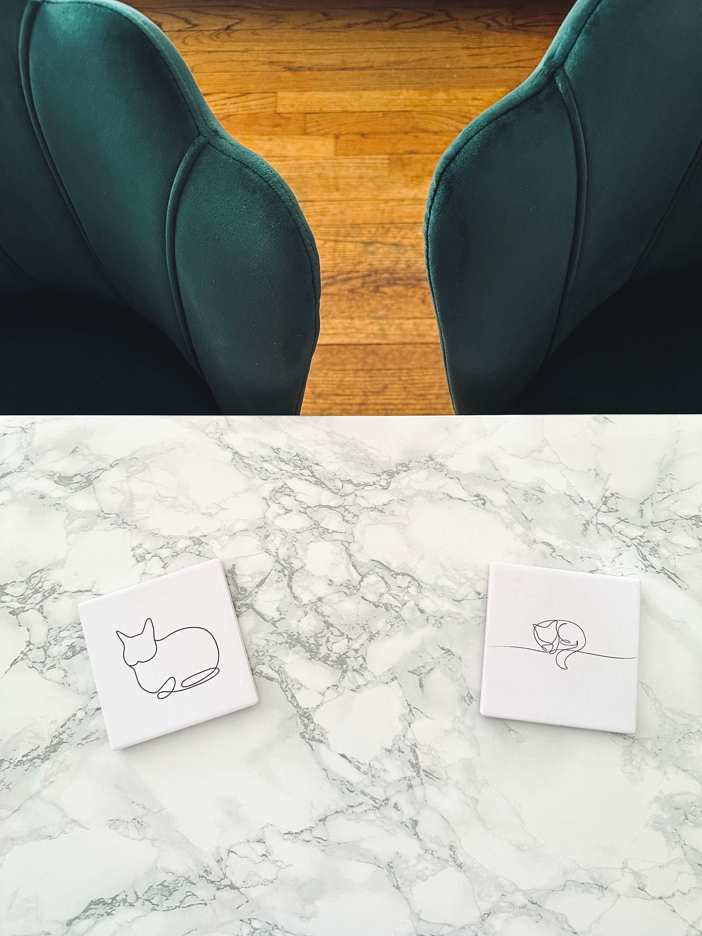 Minimalist Cat Pose Coasters