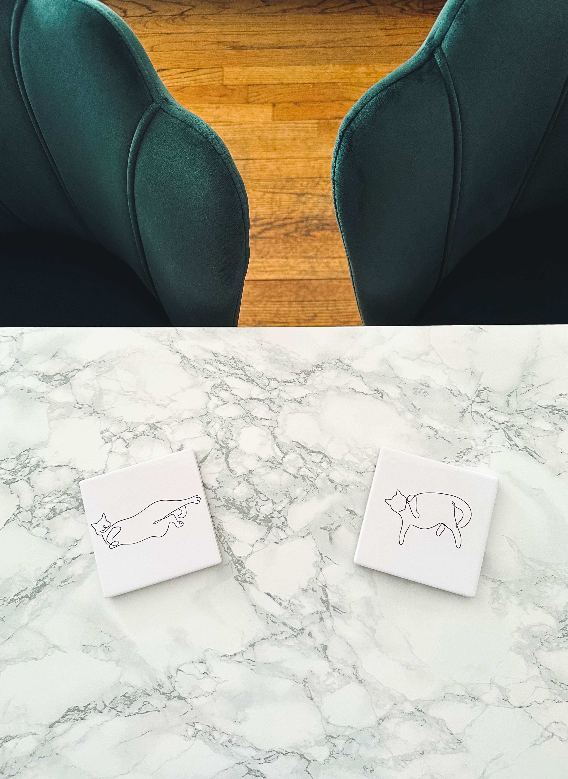 Minimalist Cat Pose Coasters