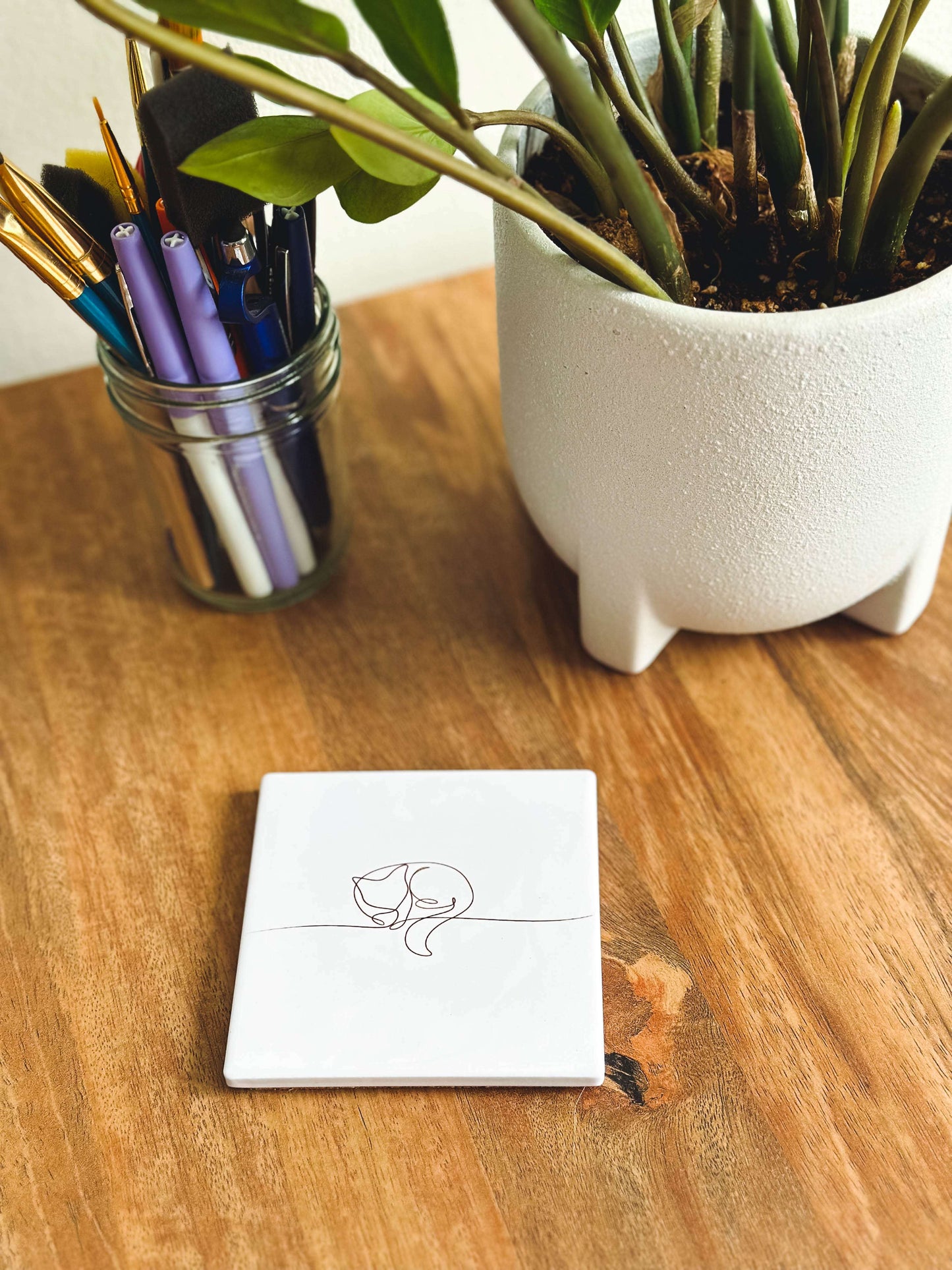 Minimalist Cat Pose Coasters